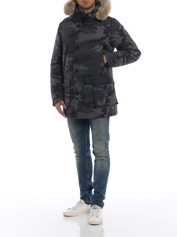 WOOLRICH: padded coats online - Camou Artic hooded padded parka