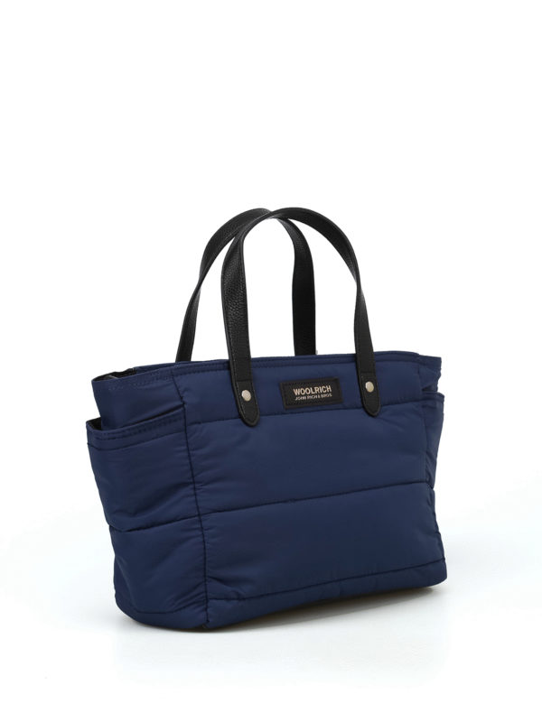 WOOLRICH: totes bags online - Blue padded nylon small tote