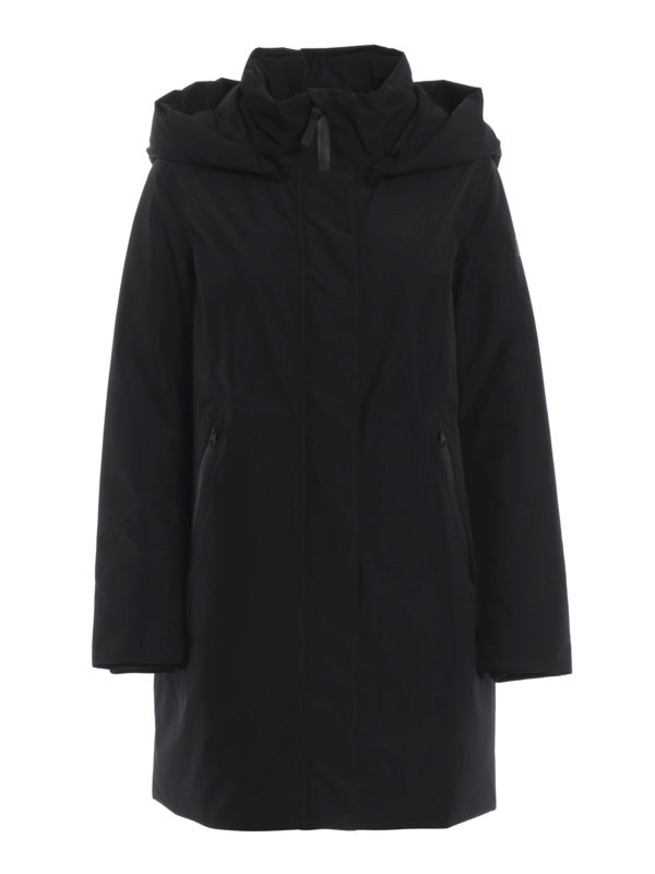 WOOLRICH: padded coats - Marshall black Gore-tex padded coat