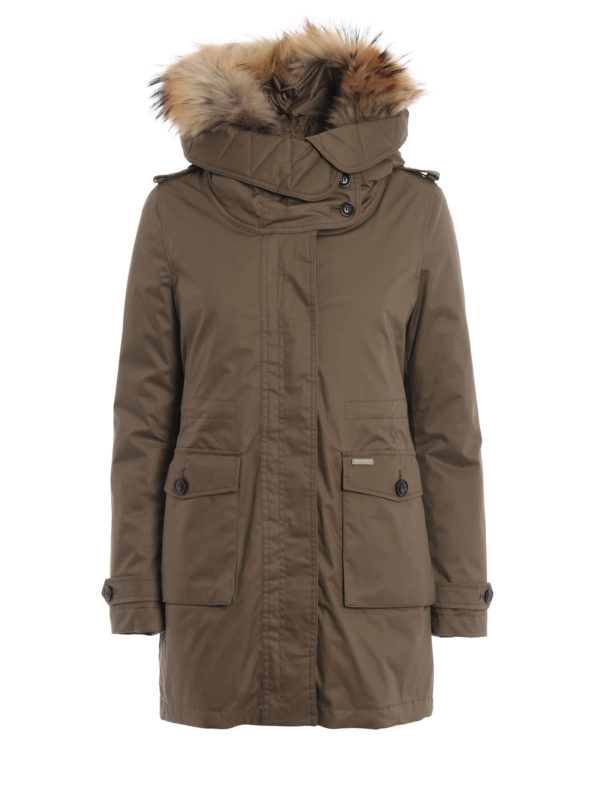 WOOLRICH: Lange Daunenmäntel - Daunenmantel - Taupe