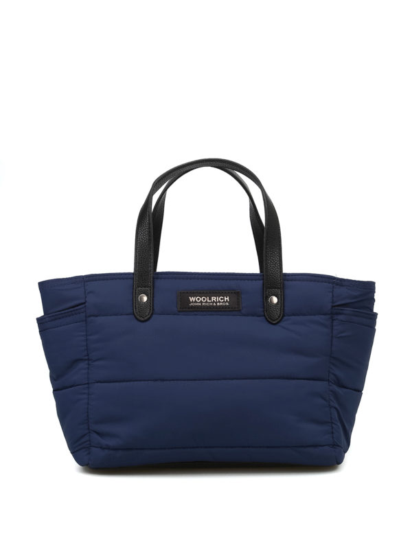 WOOLRICH: totes bags - Blue padded nylon small tote