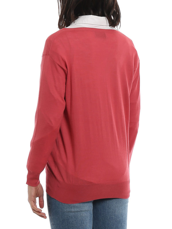 Worsted wool V-neck sweater shop online: PRADA