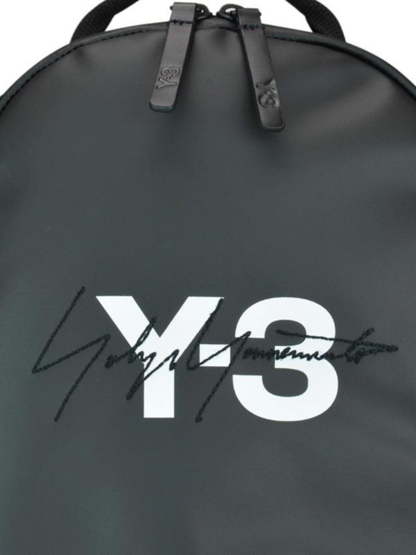 Y-3 Logo waxed canvas backpack