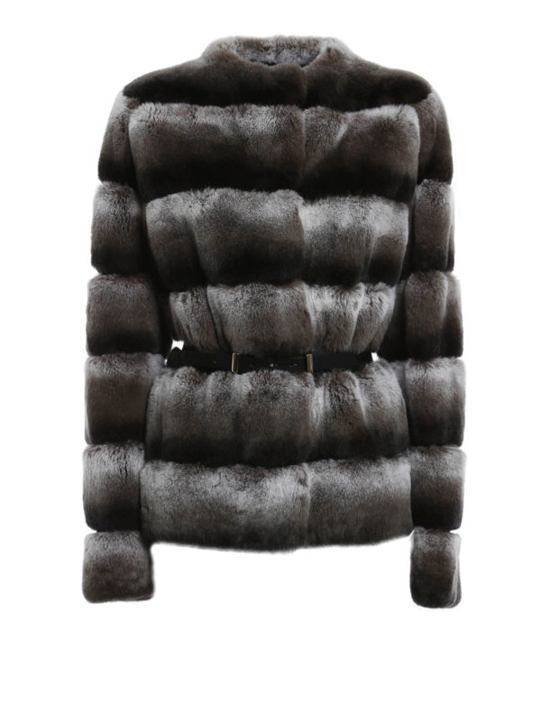 YVES SALOMON: Fur & Shearling Coats - Fur jacket with belt detail