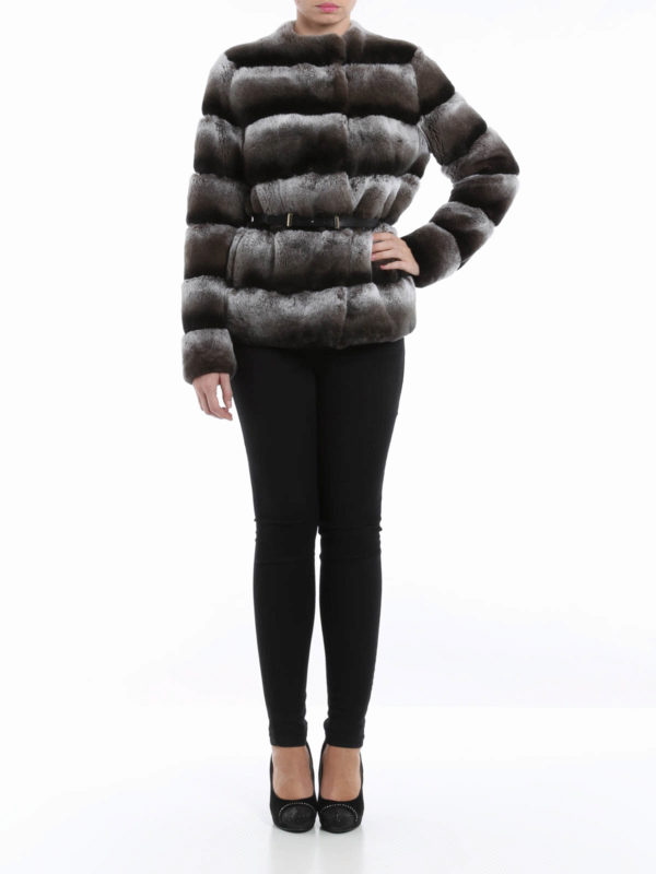 YVES SALOMON: Fur & Shearling Coats online - Fur jacket with belt detail
