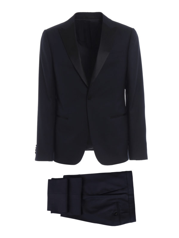 Z ZEGNA: dinner suits - Midnight blue wool tuxedo suit