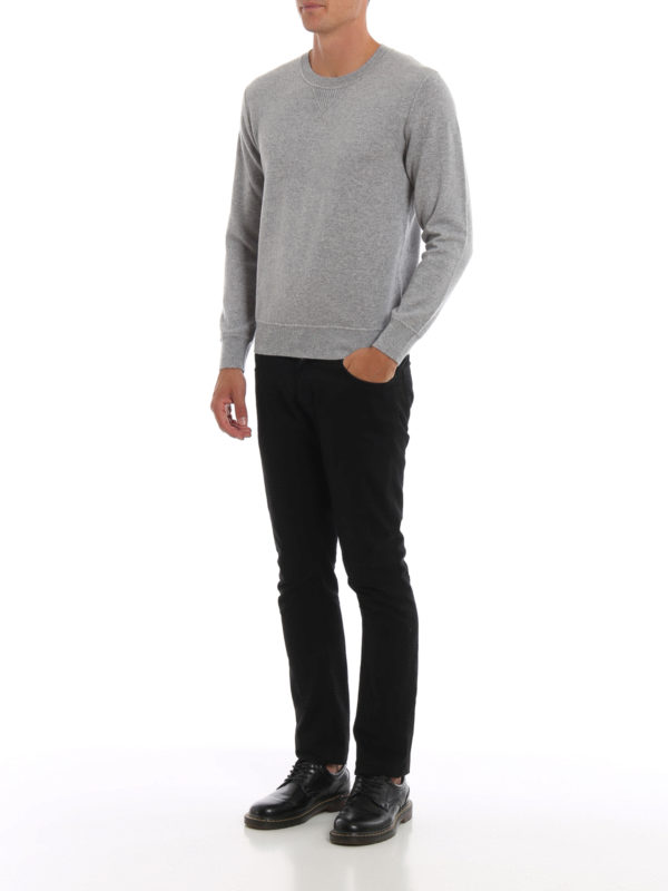 Z ZEGNA: Strickpullover mit Rundhalsausschnitt online - Rundhalspullover - Hellgrau