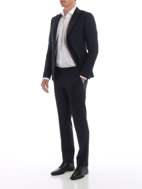 Z ZEGNA: dinner suits online - Midnight blue wool tuxedo suit