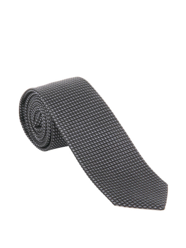 Z ZEGNA: ties & bow ties - Micro patterned silk tie