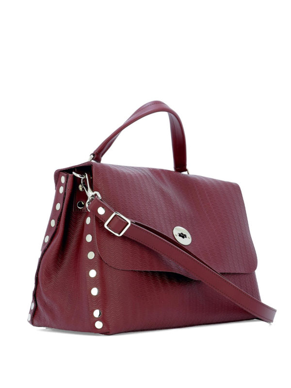 ZANELLATO: totes bags online - Burgundy Postina M Cachemire Blandine
