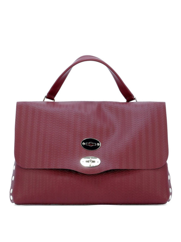 ZANELLATO: totes bags - Burgundy Postina M Cachemire Blandine