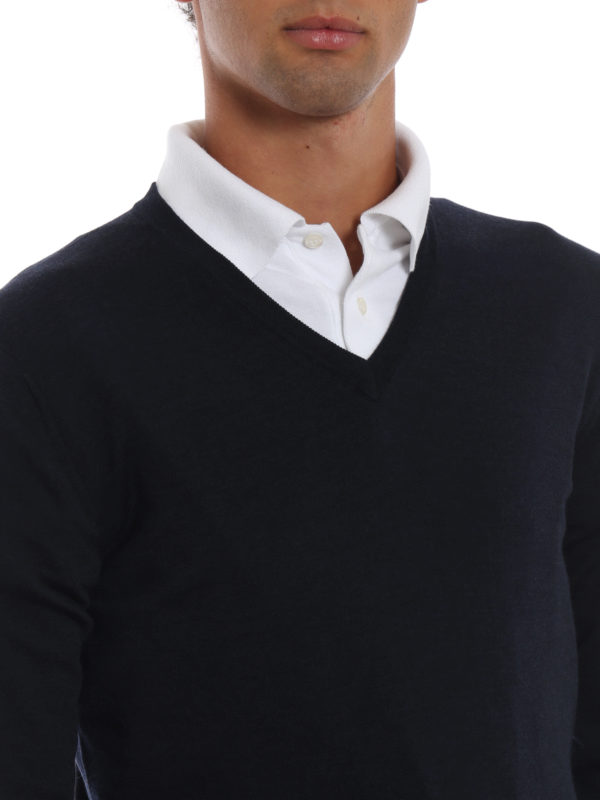 ZANONE buy online Pull À Col V - Bleu