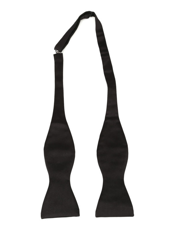 ZEGNA: ties & bow ties - Black silk self-tie bow tie