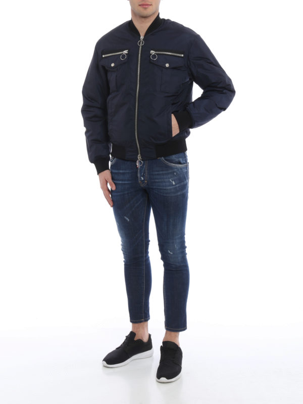 Zip detailed bomber jacket shop online: DSQUARED2