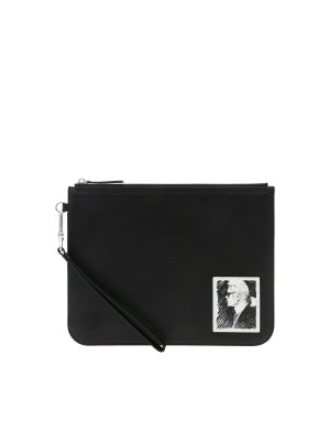 KARL LAGERFELD: clutches - Karl Legend clutch bag in black