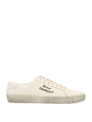 SAINT LAURENT: trainers - Logo Signature sneakers in white
