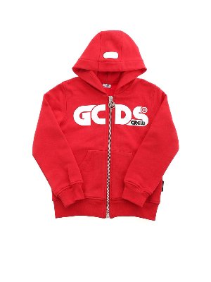 GCDS: Sweatshirts & Sweaters - GCDS zipped sweatshirt in red