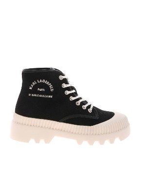 KARL LAGERFELD: sneakers - Sneakers nere con ricamo logo