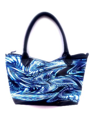 トートバッグ MC2 Saint Barth VANITY - Canvas bag with bandana print Sage green cotton canvas Vanity tote bag with badanna print