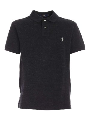 POLO RALPH LAUREN: polo - Polo Slim Fit grigia con ricamo logo