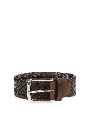 CHURCH'S: belts - Woven calfskin belt with metal buckle