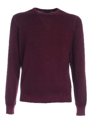 Paolo Fiorillo: crew necks - Crewneck pullover in plum color