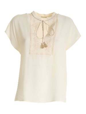 TRUE ROYAL: blouses - Embroidery blouse in cream color