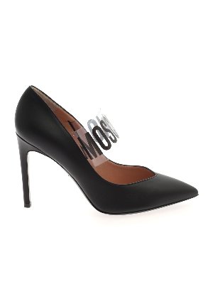 MOSCHINO: court shoes - Branded strap pumps in black
