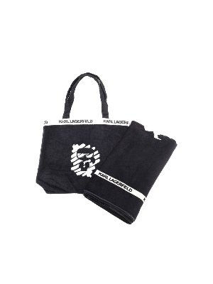 KARL LAGERFELD: accessori mare - Set mare nero e bianco