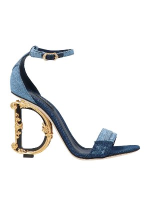 DOLCE & GABBANA: sandals - Patchwork DG Barocco sandals in denim color