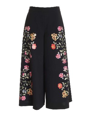 Vivetta: casual trousers - Flower print pants in black