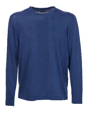 DRUMOHR: maglia collo rotondo - Maglione blu in filato leggero