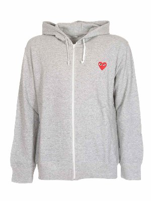 Comme des Garçons Play: Sweatshirts & Sweaters - Little Heart sweatshirt in melange grey