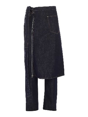 KENZO: flared jeans - Apron pants jeans in blue
