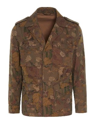ETRO: blazers - Jungle safari jacket in green
