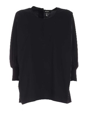 DKNY: blouses - Oversize poplin blouse in black