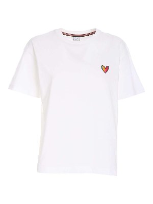 PS BY PAUL SMITH: t-shirts - Heart print T-shirt in white