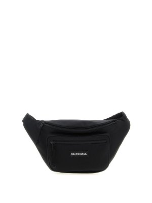 ショルダーバッグ GCDS Men Belt Bags FW20M010022 Black Gcds Logo elasticated band belt bag - Black - Men | FW20M010022