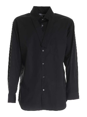 COMME DES GARCONS SHIRT: shirts - Ribbon on the neckline shirt in black