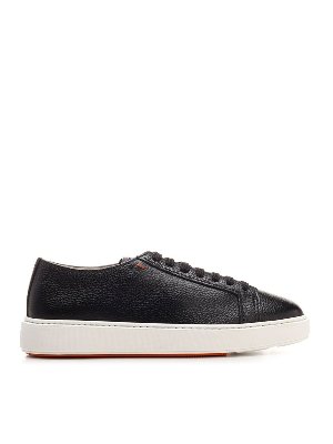 SANTONI: trainers - Hammered sneakers in black