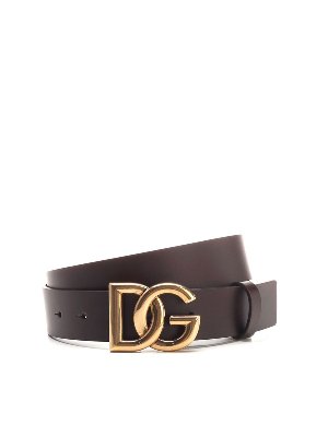 DOLCE & GABBANA: cinture - Cintura DG marrone