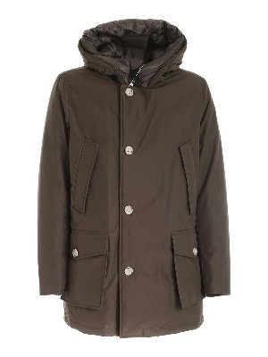 WOOLRICH: padded coats - Arctic Parka in Dark Green color