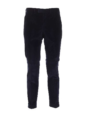 PT TORINO: casual trousers - Corduroy pants in blue