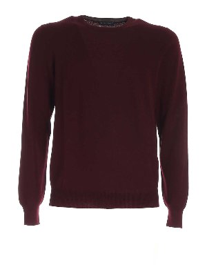 Paolo Fiorillo: maglia collo rotondo - Maglione girocollo bordeaux