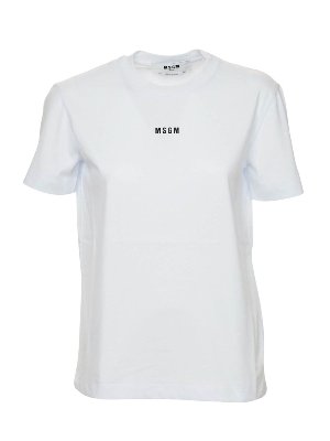 m.s.g.m.: t-shirts - Logo printed T-shirt in white
