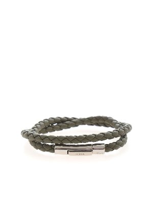 TOD'S: Bracciali e Braccialetti - Bracciale intrecciato verde militare