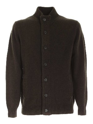 BARBOUR: cardigans - Contrasting details cardigan in green