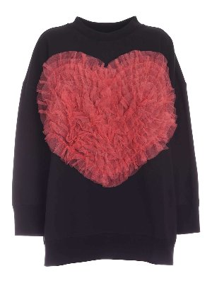 Vivetta: Sweatshirts & Sweaters - Heart sweatshirt in black