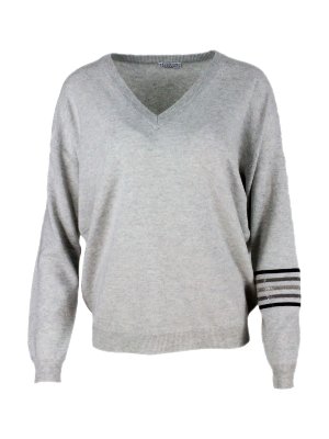BRUNELLO CUCINELLI: Tricots - Pull Col Rond - Gris