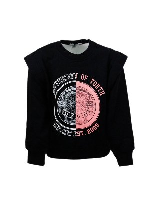 M.S.G.M. KIDS: Sweatshirts & Sweaters - Cap sleeves sweatshirt in black